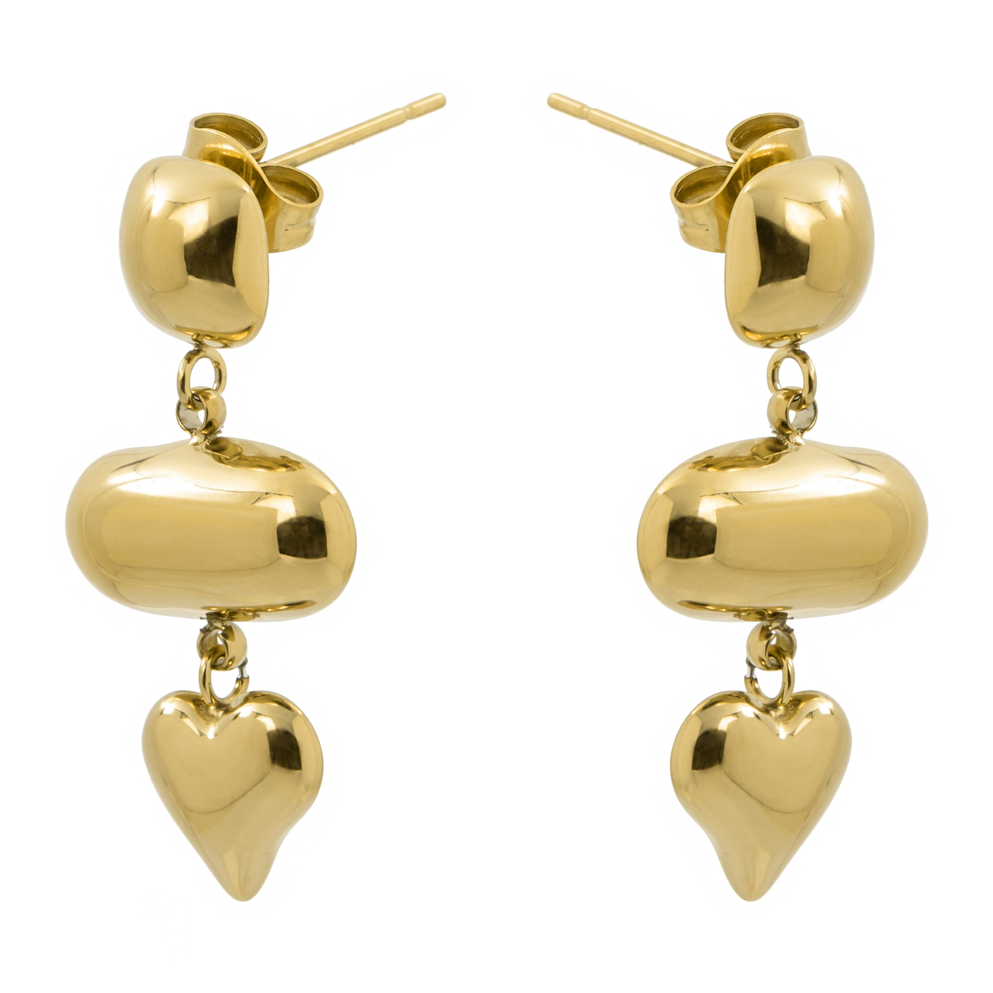 Pendientes Over acabado oro amarillo 18k