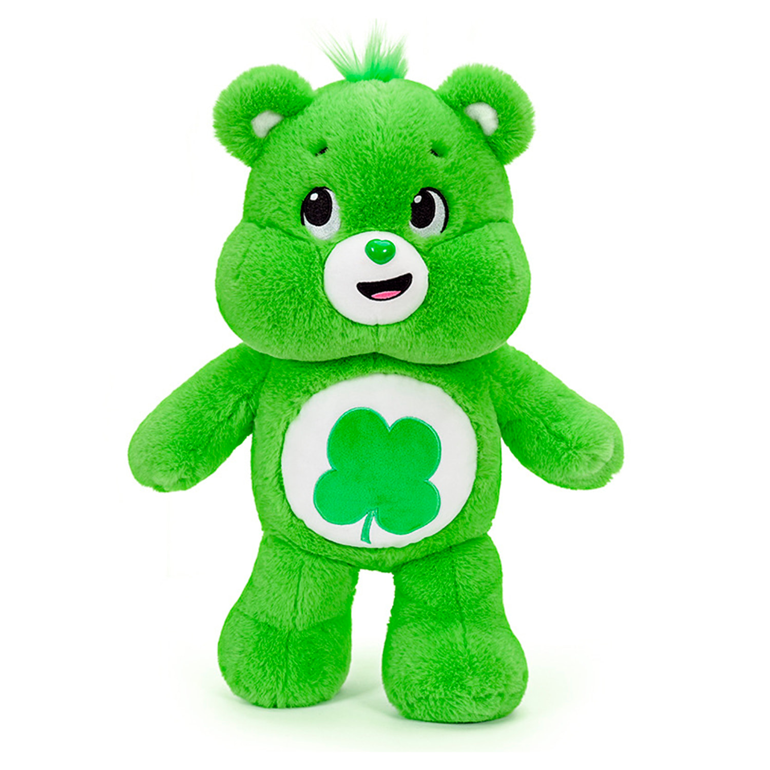 Peluche extrasuave y mullido Serie Osos Amorosos. Diseño osito verde suerte. 45 cm.