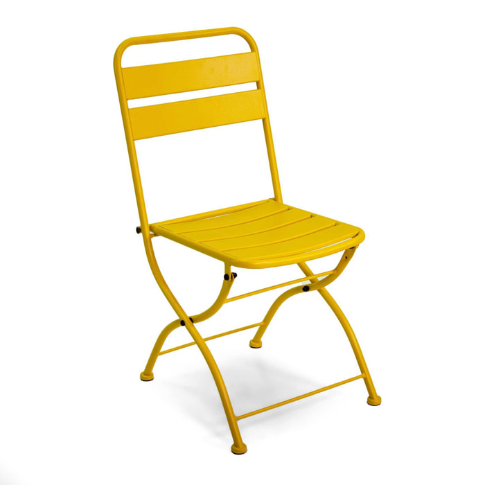 Sedia Rovigo Vacchetti in metallo pieghevole giallo cm44x53h45/86
