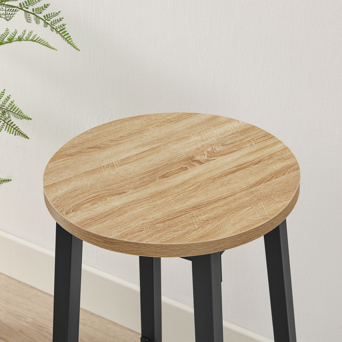 Sgabello da bar industriale Loft in rovere e acciaio