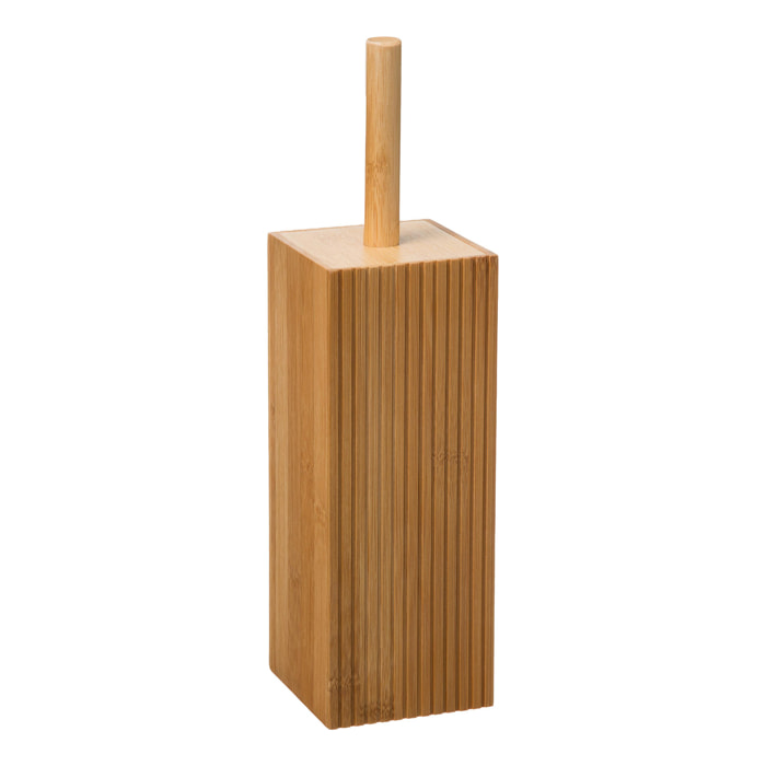 Pot et brosse wc en bambou - Naturel