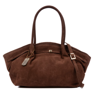 Baradili bolso de hombro mujer. Piel auténtica gamuza.