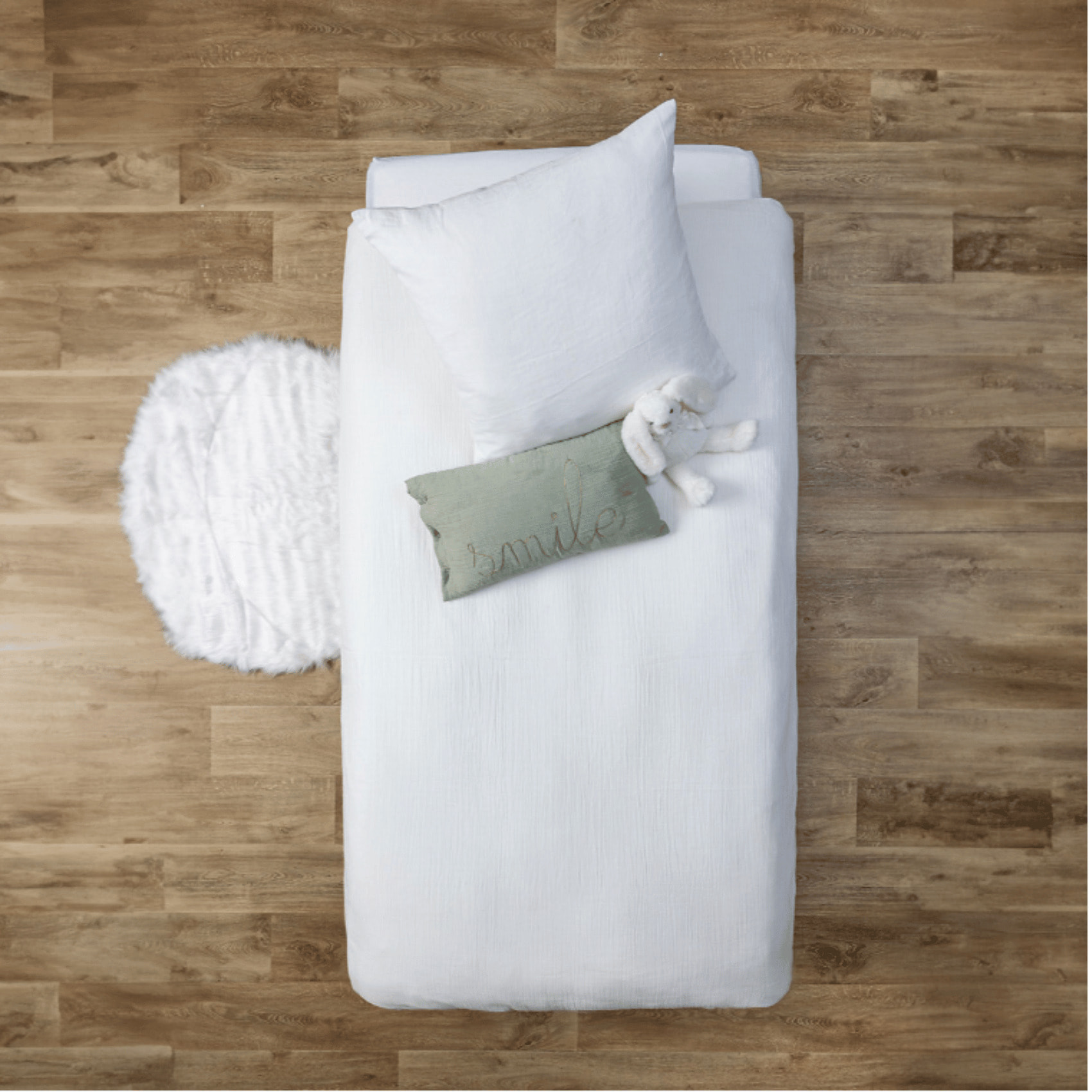 Parure de lit enfant en gaze de coton - Blanc