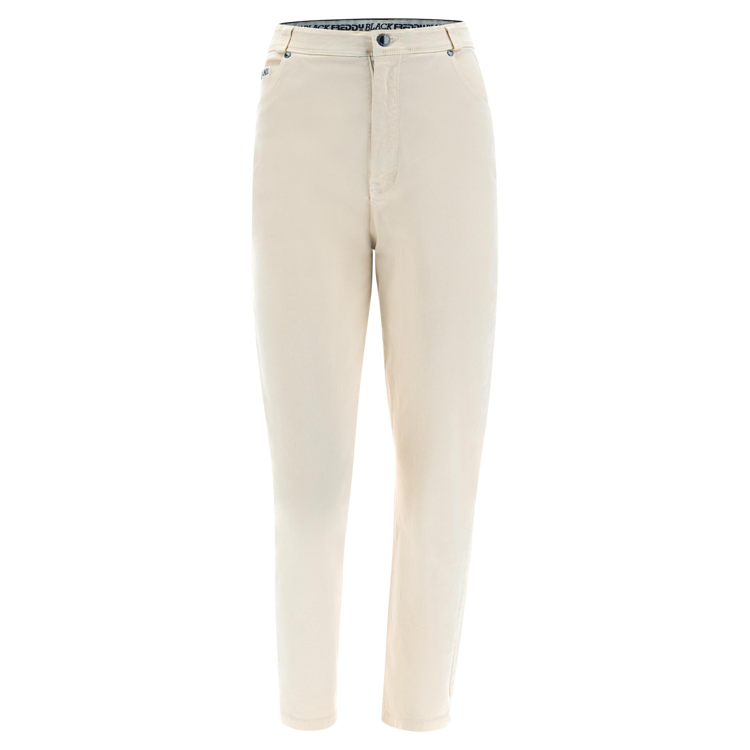 Pantaloni FREDDY BLACK 7/8 vita alta tessuto navetta beige