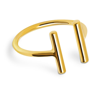 Anillo Sticks Plata Baño Oro