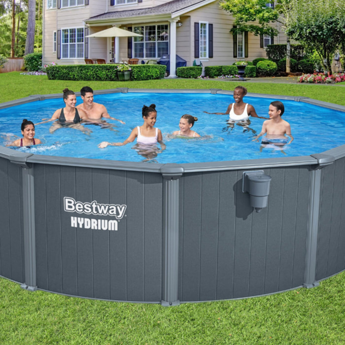 Bestway Piscine acier ronde Bestway Hydrium 488 x 130 cm gris foncé