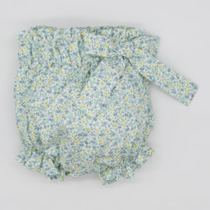 SHORT BOMBACHO FLORES AZULES Y AMARILLAS