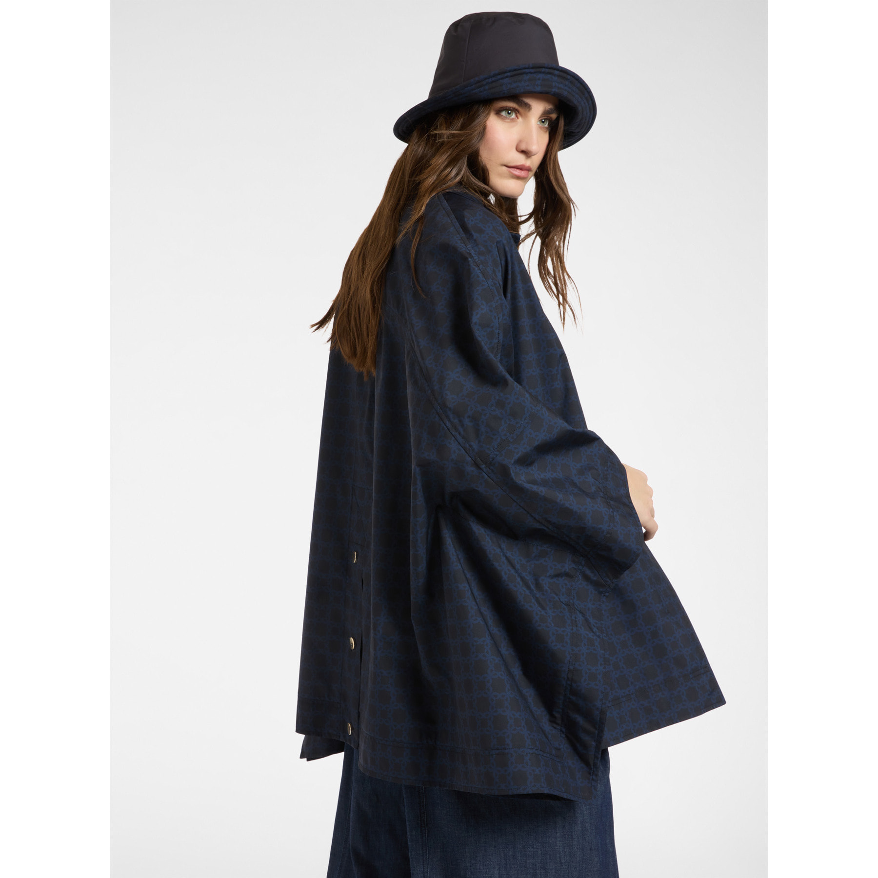 Elena Mirò - Caban in nylon Monogram - Blu