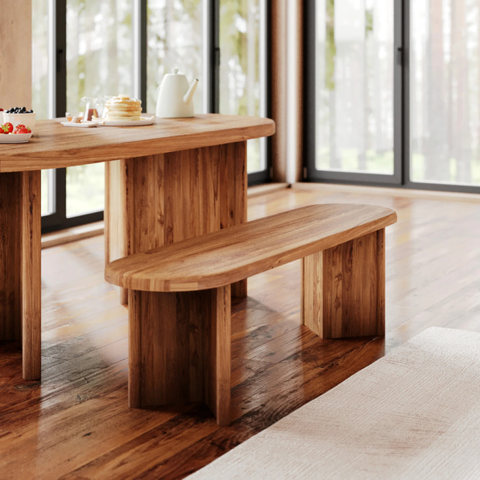 Banc 3 places en bois de teck recyclé 160 cm - Bana