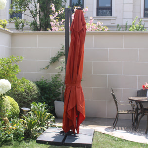 Parasol LED 3 x 4 m terracotta VALIANO
