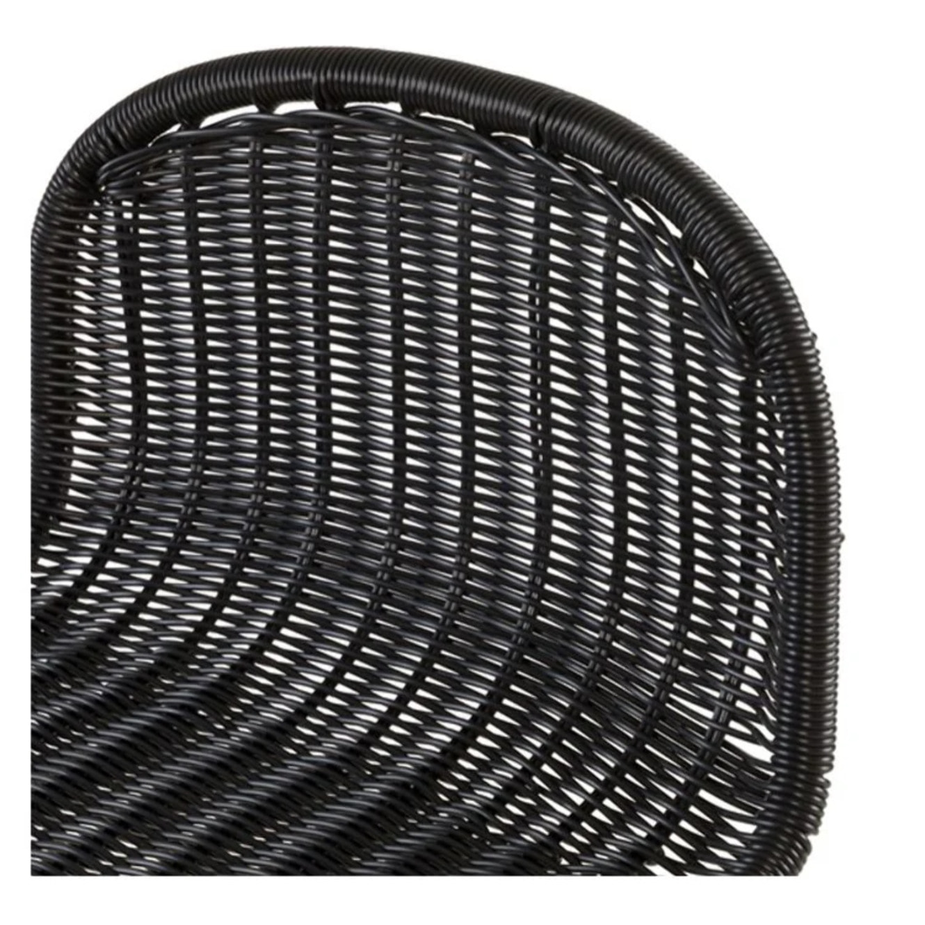 Lot de 2 chaises de bar mi-hauteur 63 cm en résine tressée noire - Jigani