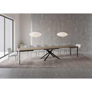 Mesa extensible 90x160/420 cm Karida gris paloma patas antracita