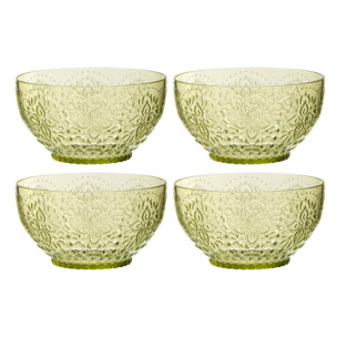 J-Line Boite 4 Bols Plastque Vert