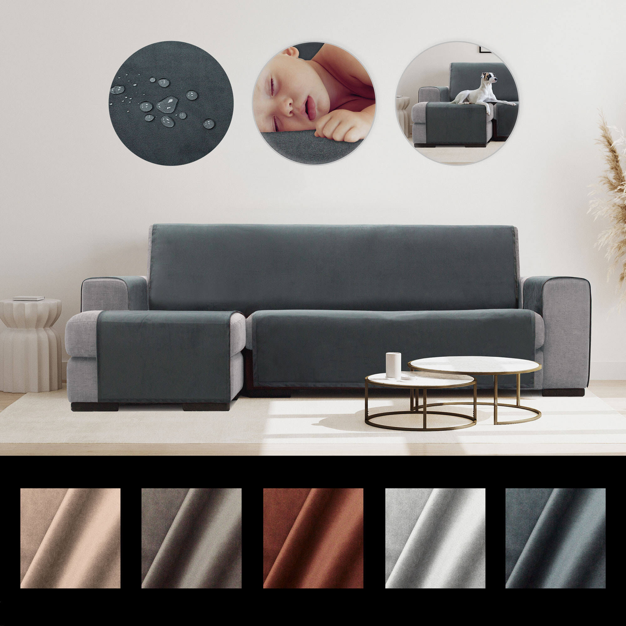 Cubre Sofá Chaise Longue Izquierda modelo TIBET