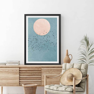 Affiche paysage Beauté du jour Affiche + cadre en bois - Noir