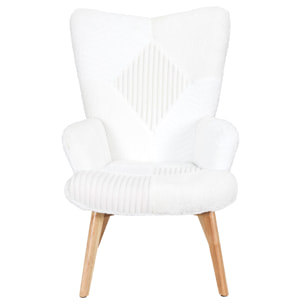 Fauteuil Helsinki Patchwork Blanc