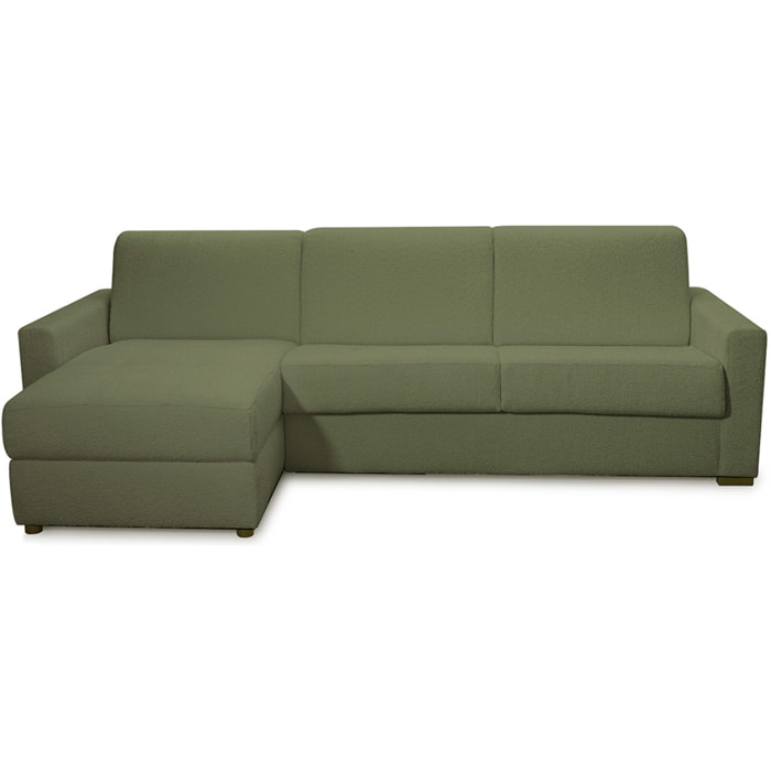 Canapé d'angle convertible express 5 places en tissu bouclette - PALOMA