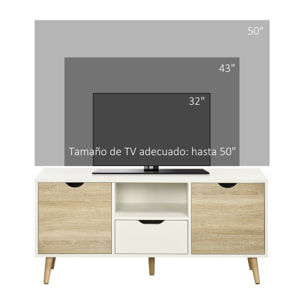 Mueble de TV con Cajón 2 Puertas Mesa para TV para Televisores 50'' 110x40x50 cm