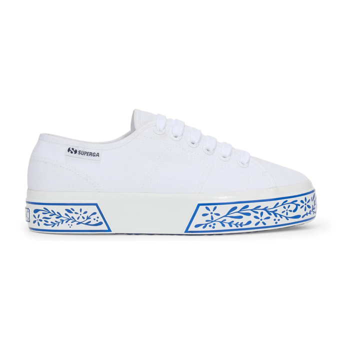 Scarpe da donna Superga Bianco 3740 Platform Ceramic Print Leggera