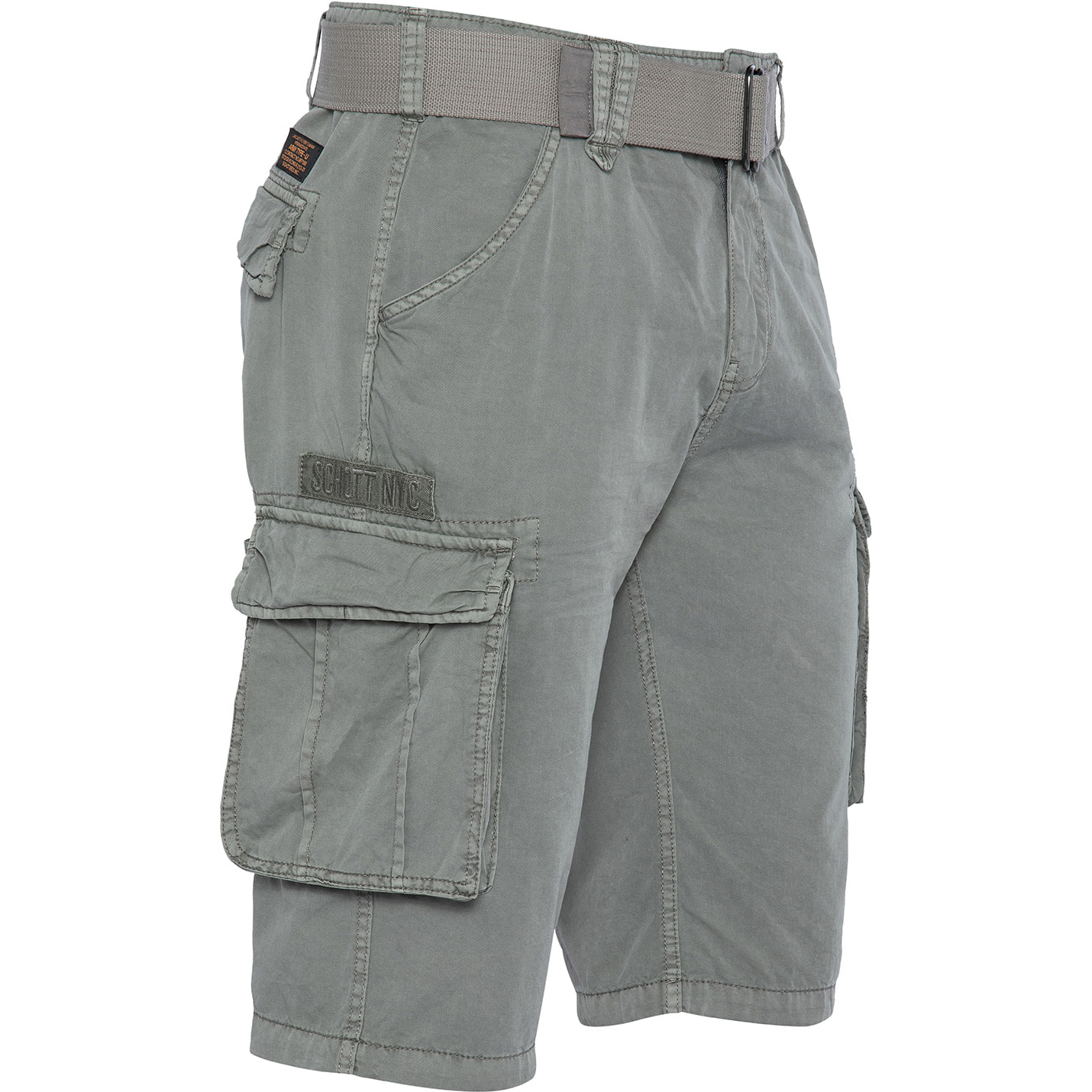 BERMUDA ARMY MULTIPOCKET CON CINTURA TWILL COTONE SCHOTT GREY