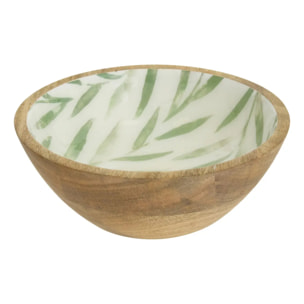 Saladier Inaya D19cm vert olive et manguier