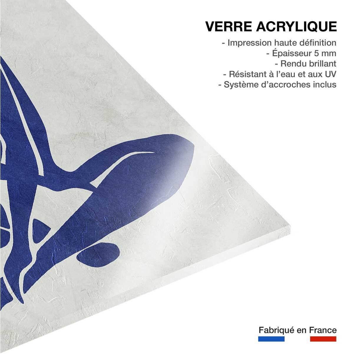 Tableau organique femme bleue  Tableau plexiglas