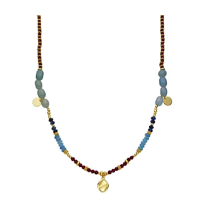 Collar con Cristal Multicolor acabado oro 18k