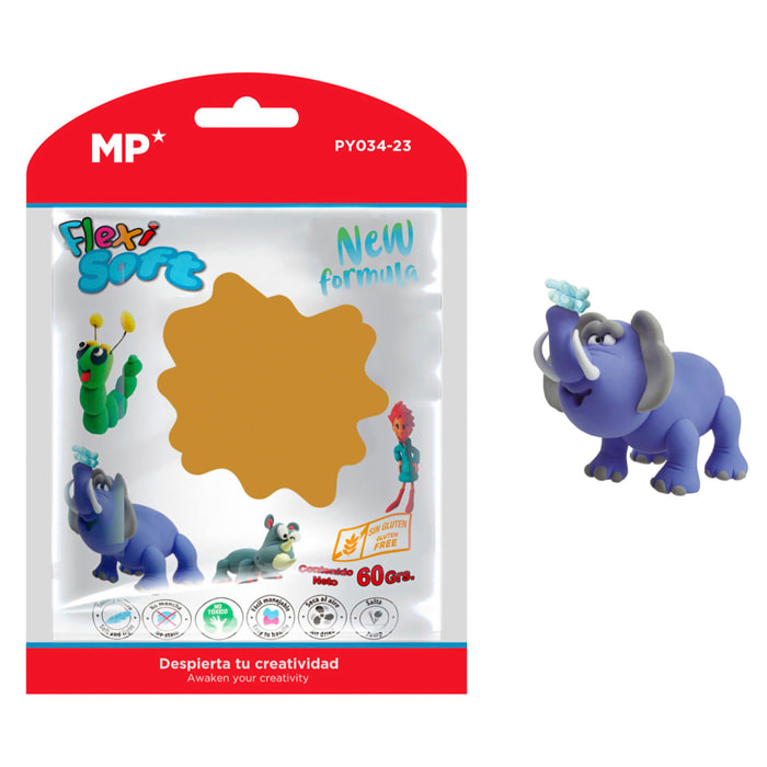 PACK 12 Uds. PASTA DE MODELAR 60 g MARRÓN