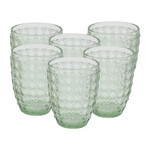 Lot de 6 verres vert, HANAE