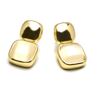 Pendientes con Ojo de Gato acabado oro 18k