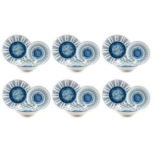 Service de table 18 pièces Excelsa – Mediterraneo, Porcelaine Multicolore