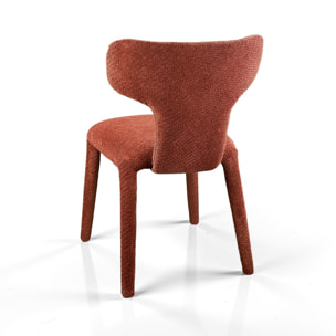 Lot de 2 chaises de salle à manger Tomasucci HERD, en tissu, rouge brique, 60 × 50 × 81 cm