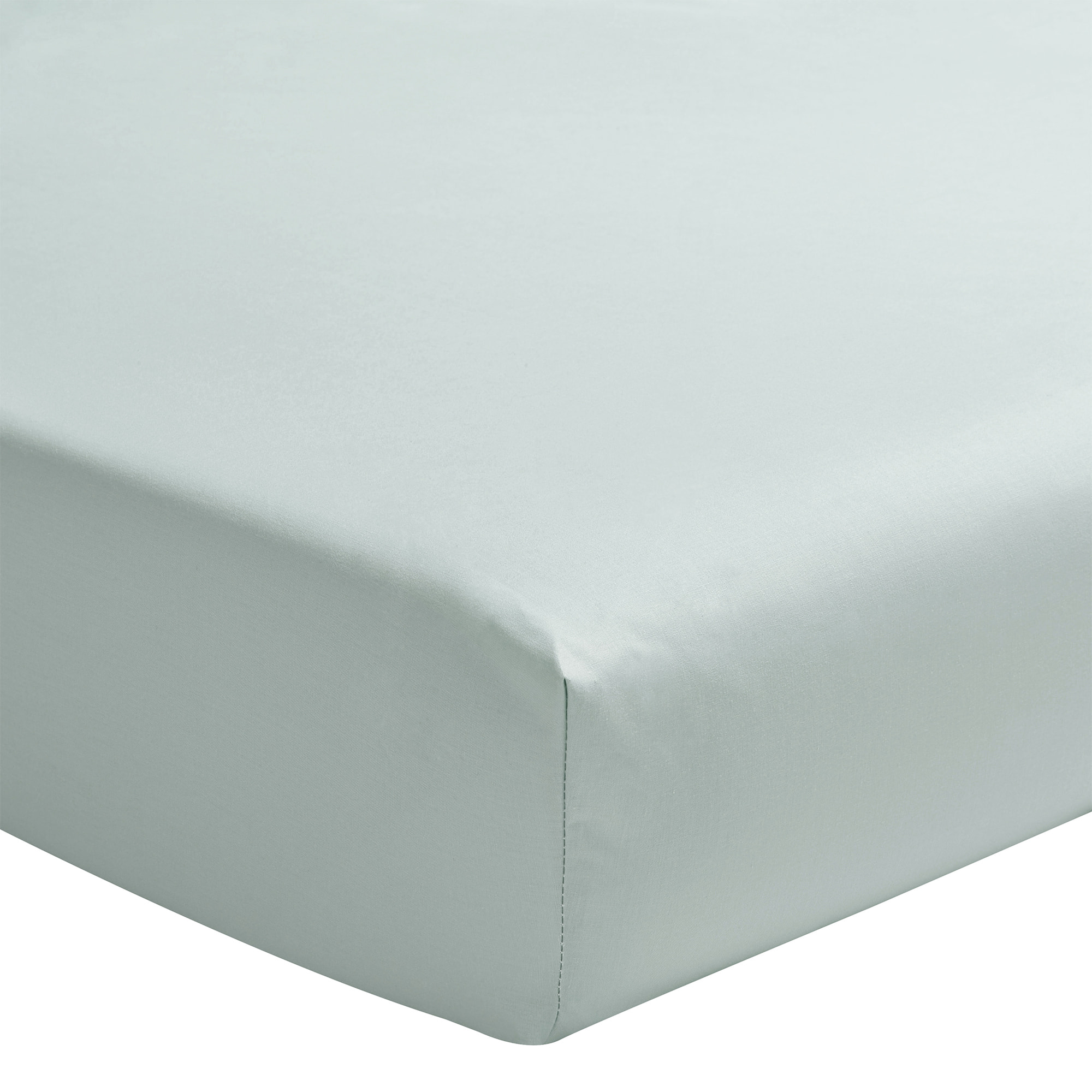 Drap housse uni en percale de coton, bonnet de 30cm, PREMIÈRE, Gris Archipel