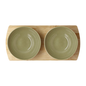 Plateau en bambou avec 2 bols Shoku