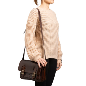 Borsa a tracolla  da donna In Vera pelle Made in Italy 27,5x22x12 cm