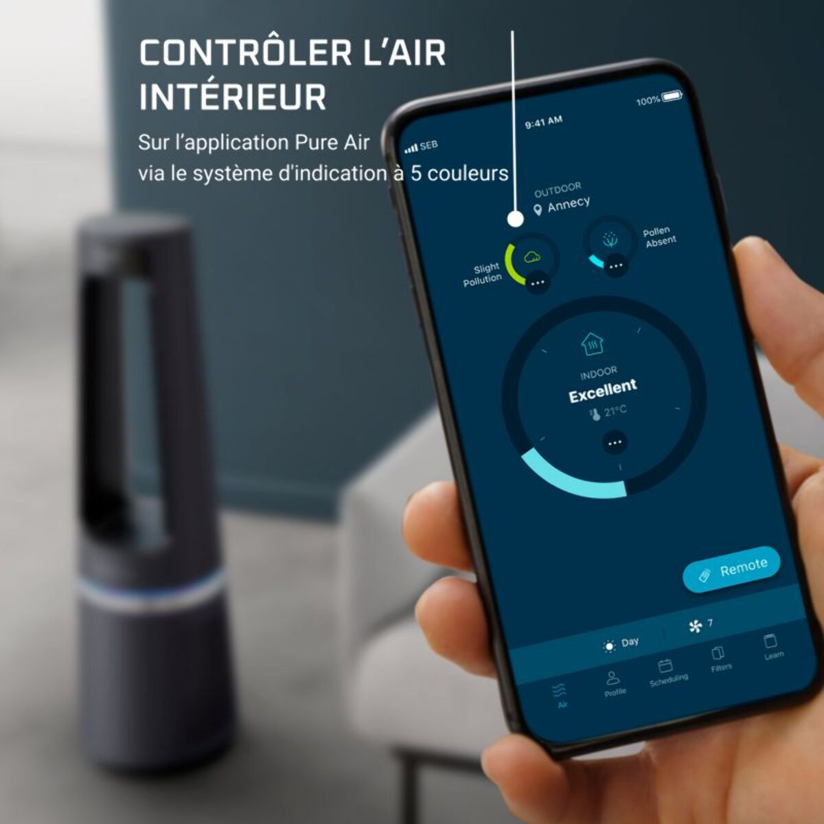 Purificateur d'air, ventilateur, humidificateur ROWENTA Eclipse 3 en 1 connect QU5072F0