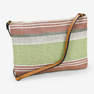 Bolso de rafia verde tipo bandolera