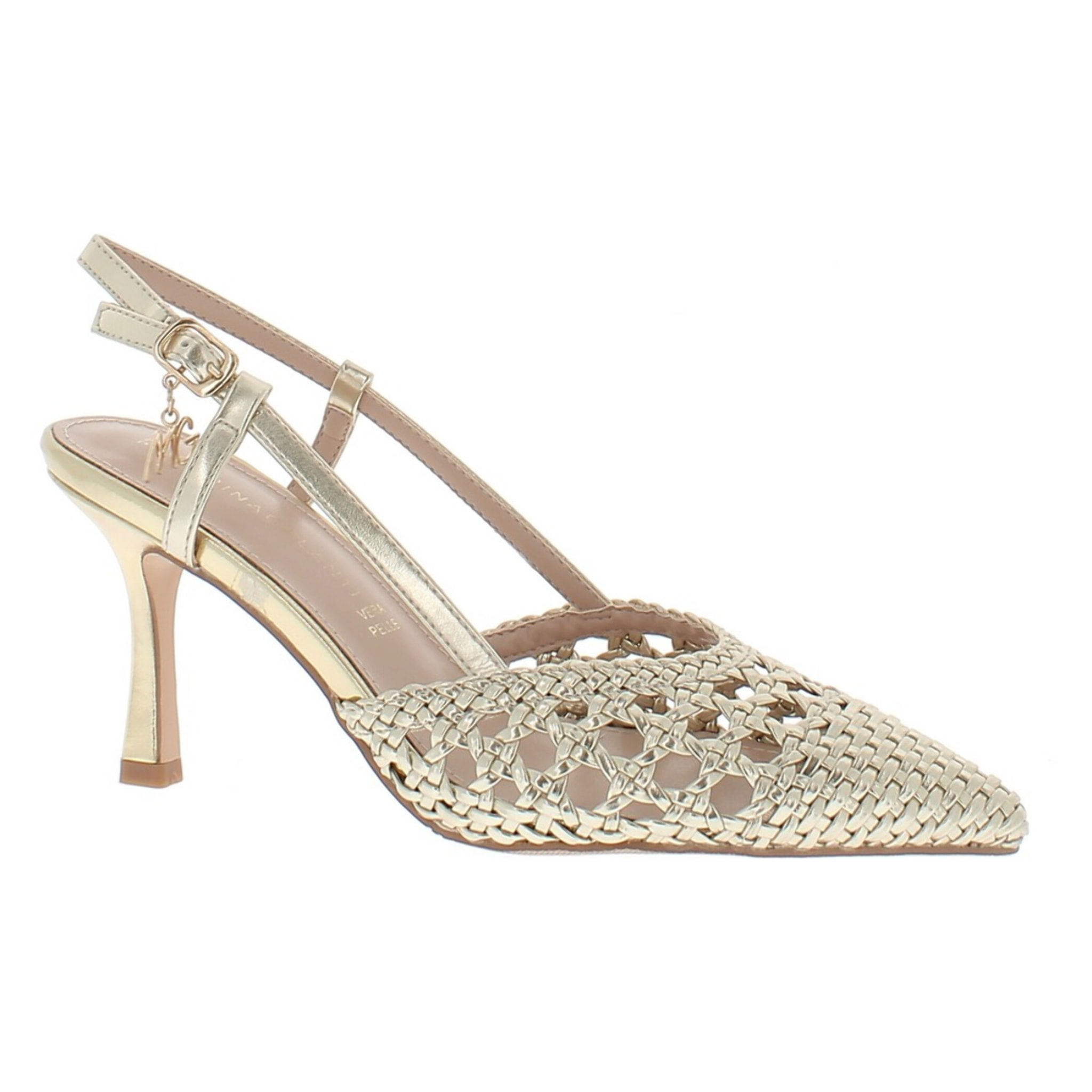 Marina Galanti Scarpe Donna Decollete Slingback Heeled 80 MG 1A128 Gold