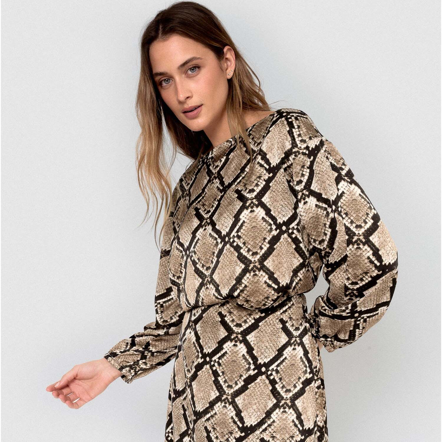 Blusa satén brisa marrón