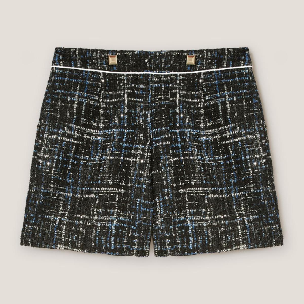 Motivi - Shorts de tweed lúrex - Azul