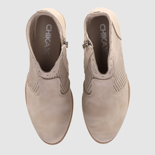 Botines de Piel Sintética - Beig - Tacón: 5 cm