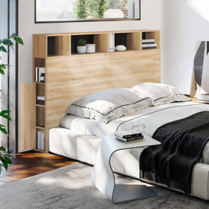 Tête de lit Léo bois et noire avec rangements 145cm