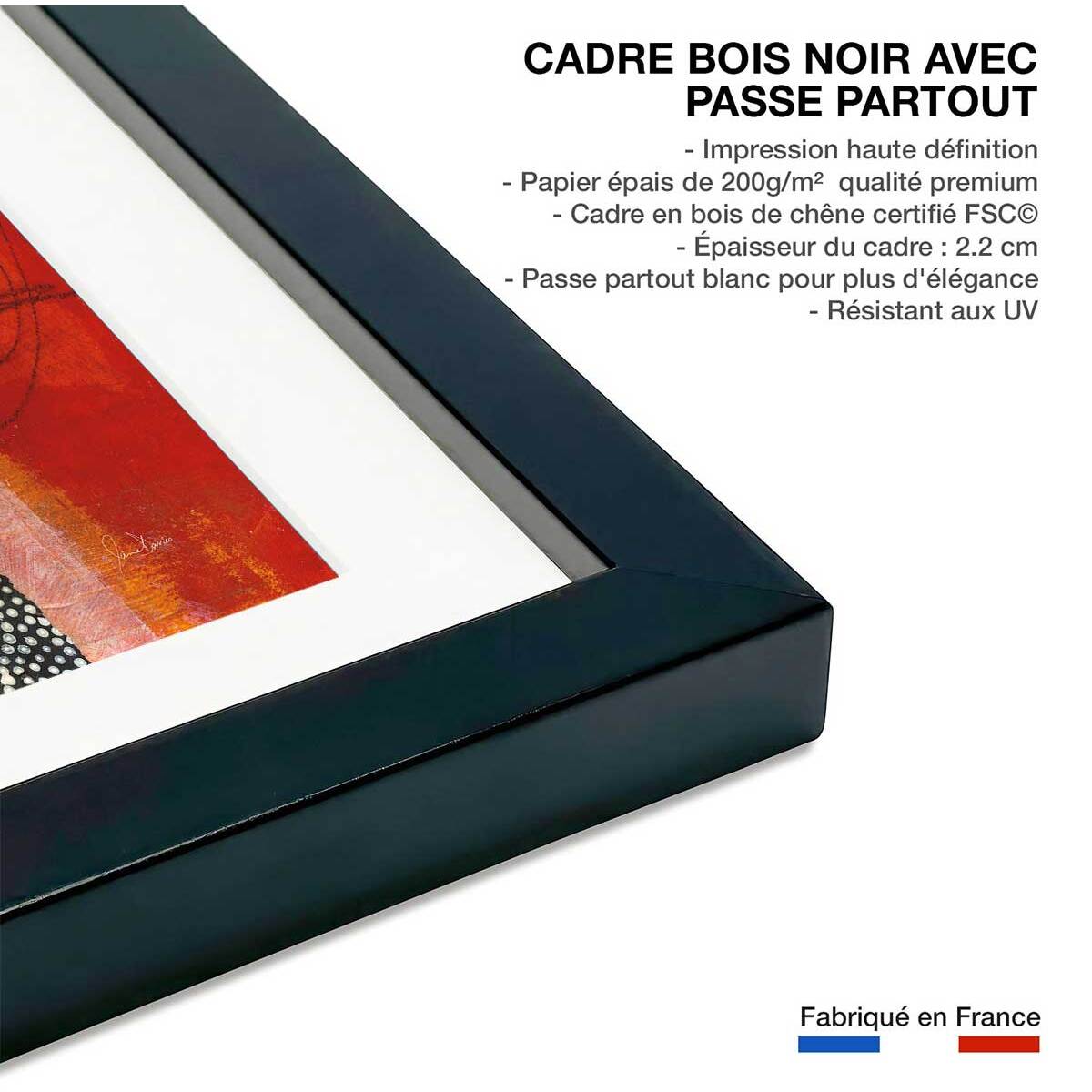 Poster sino collage Affiche sous cadre noir
