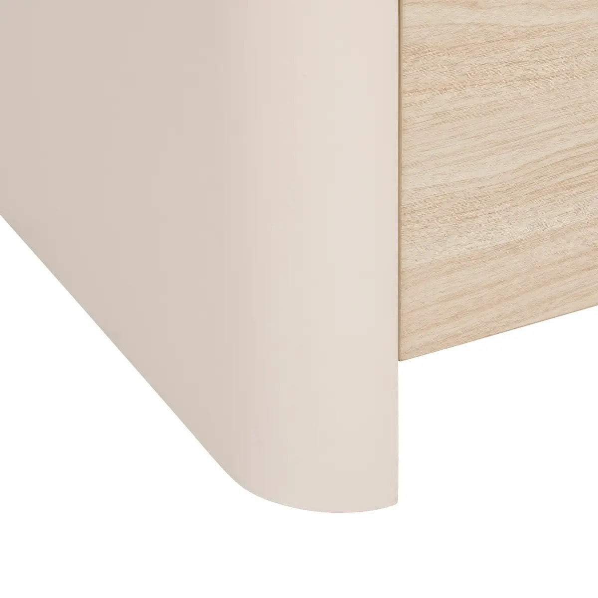 Meuble TV Roundy blanc ivoire et bois