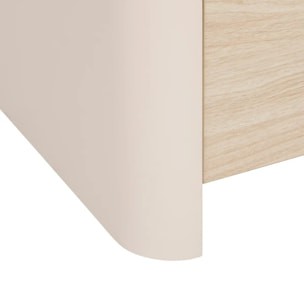 Meuble TV Roundy blanc ivoire et bois