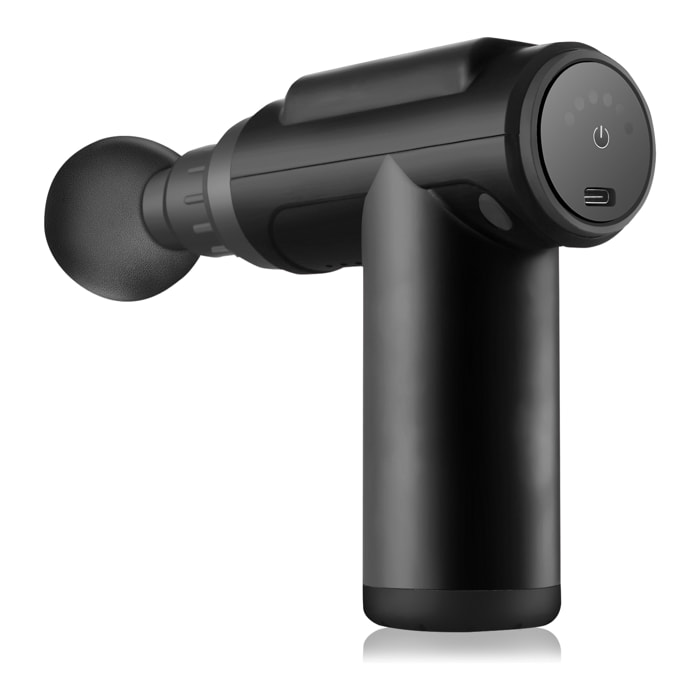 Pistola per massaggi muscolari Mini Fascia Gun J-28. 6 intensità, 4 teste. Batteria a lunga durata.