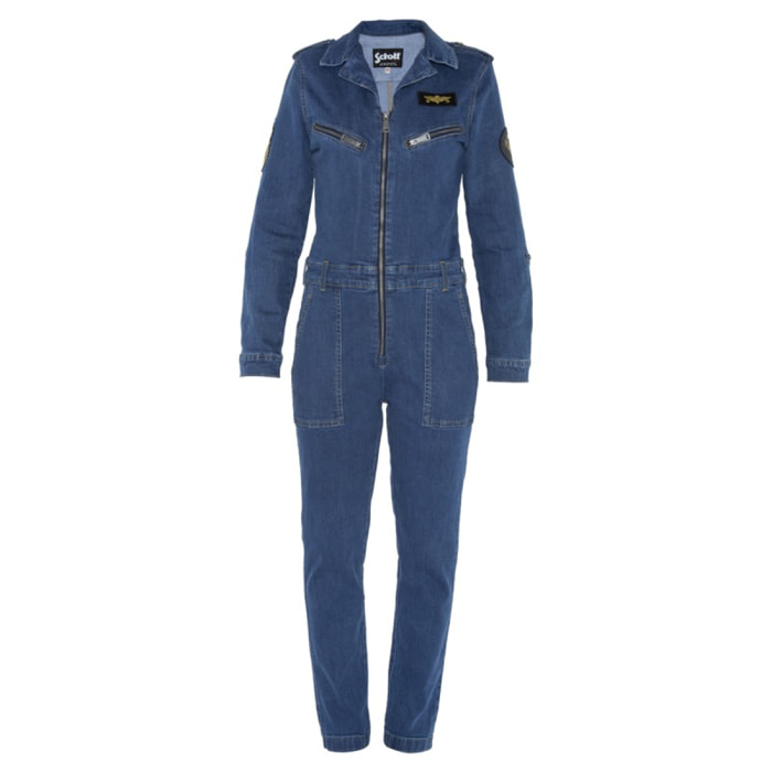 TRJUMPW STRETCH PILOT JUMPSUIT WITH MILITARY BADGES 98% COTTON 
2% ELASTANE Blu