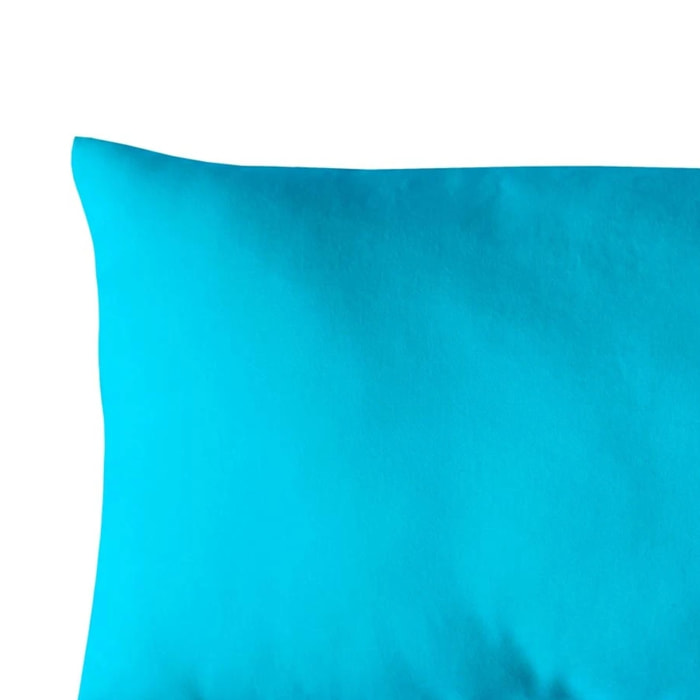 Coussin non déhoussable en coton uni - Turquoise