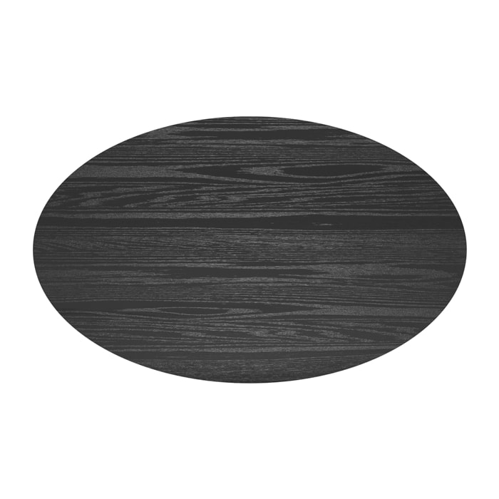 Table ovale 6 personnes en bois noir 150 cm - Eddy