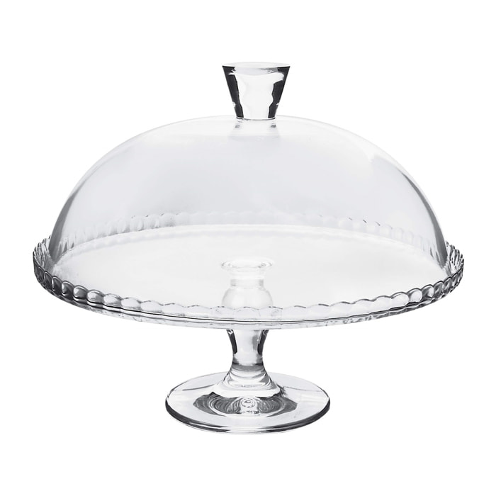 Set 2 pezzi alzata con campana Pasabahce – Patisserie, Vetro, Trasparente